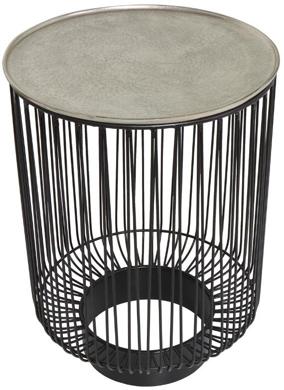Deco Marche Black/Silver Geometric Side Table-1