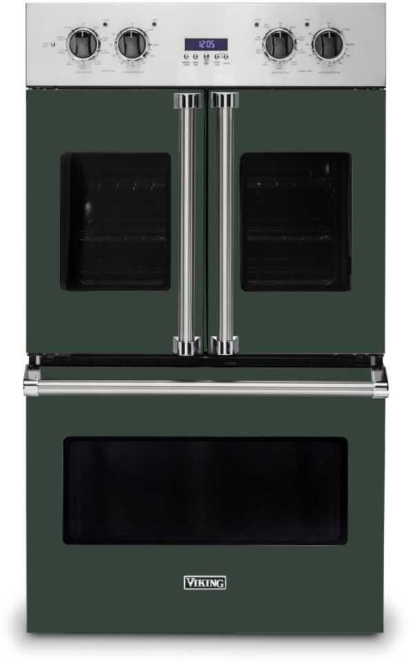 Viking® 7 Series 30" Blackforest Green Professional Built In Double Electric French Door Wall Oven-0