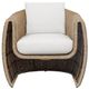 Uttermost® Tropic Golden Flax/Oyster White Wicker Indoor-Outdoor Lounge Chair with Cushion-3