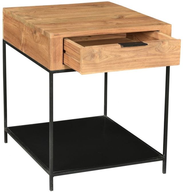 Moe's Home Collection Joliet Natural Side Table with Black Metal Frame-2