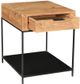 Moe's Home Collection Joliet Natural Side Table with Black Metal Frame-2