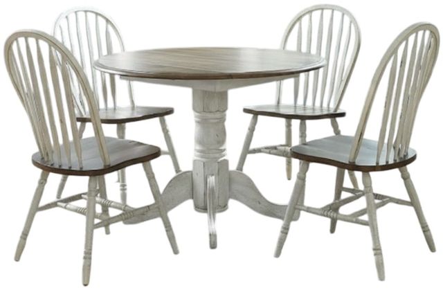 Liberty Furniture Carolina Crossing 5-Piece Antique Honey/White Drop Leaf Dining Set-0