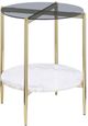 Coaster® Jonelle 3-Piece Tempered Glass Top Occasional Table with Gold Base and White Accent Set-1