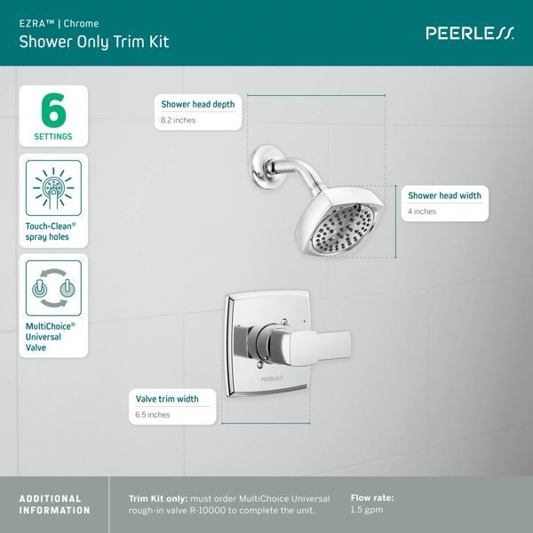 Peerless Ezra® Chrome Shower Trim Kit-3