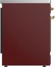 Ilve® Majestic III 30" Burgundy Pro Style Induction Range with Triple Glass Door and Brass Trim-4