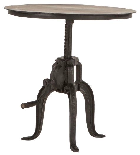 Home Trends & Design Industrial Loft Antique Black/Matte Black Side Table-1