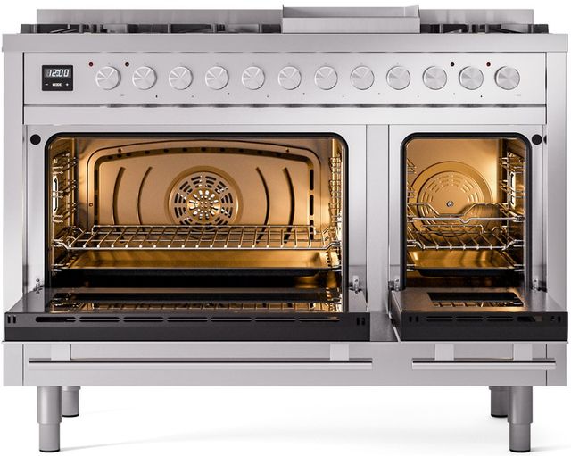 Ilve® Professional Plus II 48" Stainless Steel Pro Style Dual Fuel Range-1