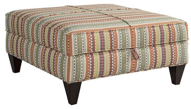 Marshfield Furniture Essentially Yours Multi-Colored Leather Square Storage Ottoman-0