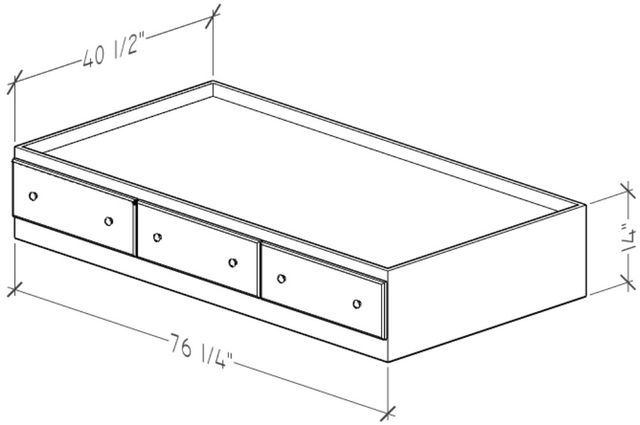Perdue Woodworks 16,000 Essential Gray Twin Mates Bed-2
