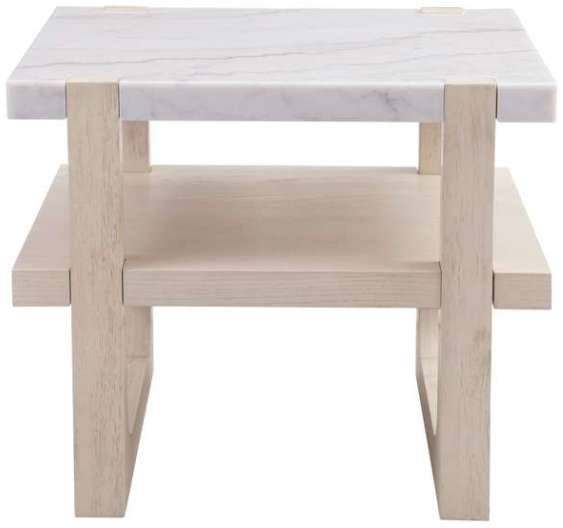 Newport White Rectangular End Table - Thumbnail 2