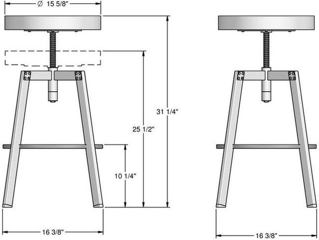 Amisco Customizable Architect Upholstered Adjustable Stool-2