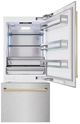 ZLINE Autograph Edition 36" 19.8 Cu. Ft. Satin Stainless Steel Built-In Bottom Freezer Refrigerator with Polished Gold Accents-1