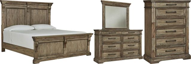 Signature Design by Ashley® Markenburg 4-Piece Brown Queen Panel Bed Set-0