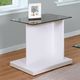 Furniture of America® Mannedorf Black Glass End Table with White Base-0