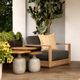 Dovetail Furniture Darlene Charcoal/Natural Fabric/Teak Outdoor Sofa Chair-1