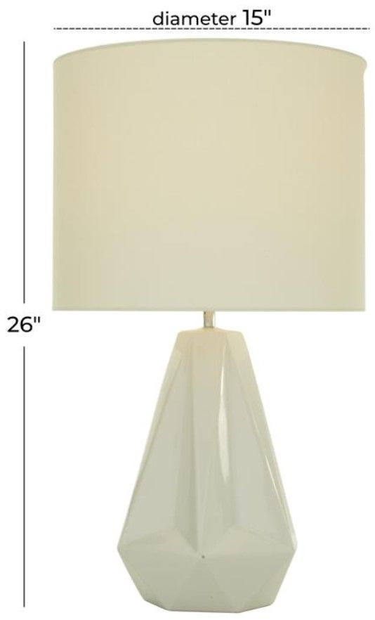 Deco Marche White 15" Table Lamp-2