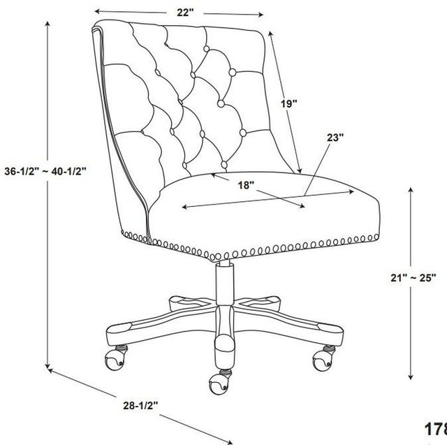 Linon Della Natural Office Chair-2