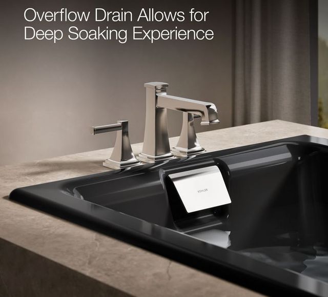 KOHLER® Tea-for-Two® Black 66" x 36" Drop-In/Undermount Whirlpool Bath -3