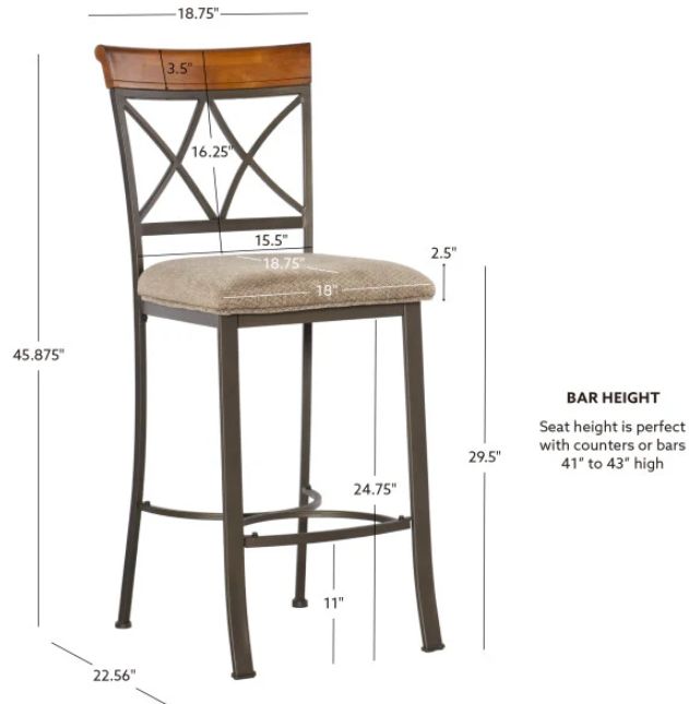 Powell® Hamilton 5-Piece Bronze/Medium Cherry Pub Table Set-3