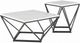 Elements International Riko 2-Piece White Occasional Table with Black Frame Set-0