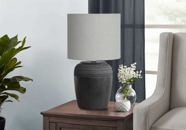 Monarch Specialties Inc. Black Ceramic Table Lamp -2