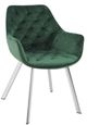 Mazin Furniture Ayami Chrome/Green Dining Arm Chair -0