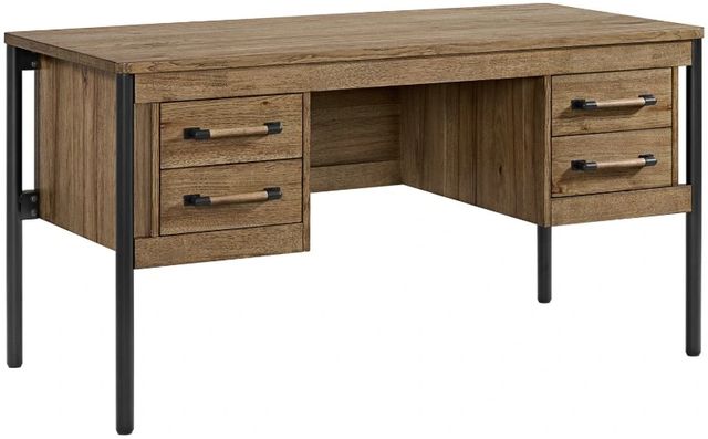 Intercon Norcross Hickory 60" Half Ped Desk-0