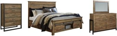 Signature Design by Ashley® Sommerford 4-Piece Brown California King Panel Storage Bed Set-0