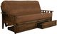 Kodiak Furniture Tucson Marmont Mocha/Rustic Walnut Full Storage Futon with Mattress-0