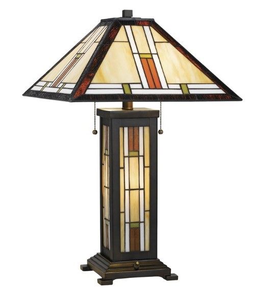 Cal® Lighting & Accessories Tiffany Dark Brown Table Lamp-0