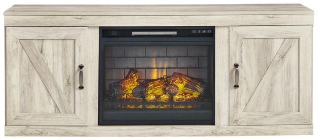 Signature Design by Ashley® Bellaby Whitewash TV Stand with Electric Infrared Fireplace Insert-2