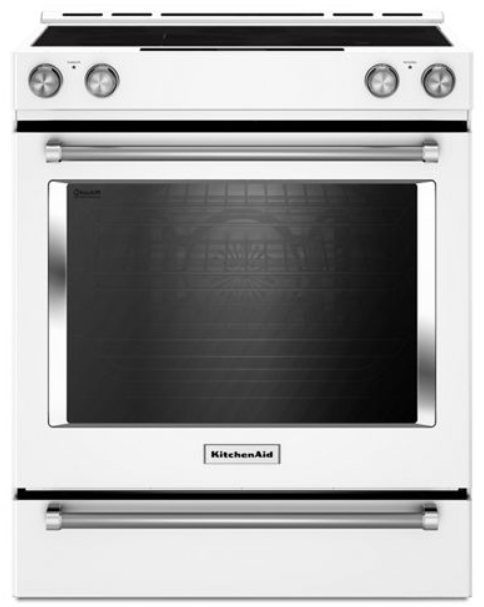 KitchenAid® 30" White Slide In Electric Range