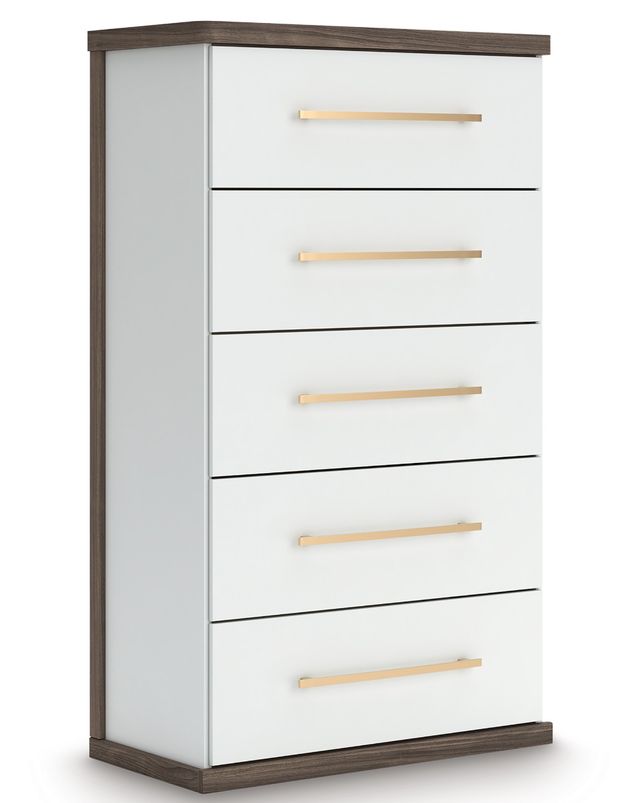 Signature Design by Ashley® Kendanport Brown/White 5-Drawer Chest-0