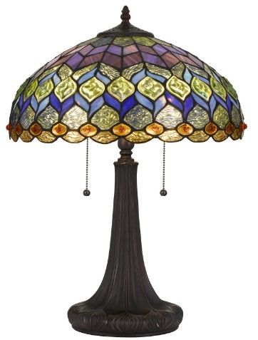 Cal® Lighting & Accessories Tiffany Multi-Colored Table Lamp-0