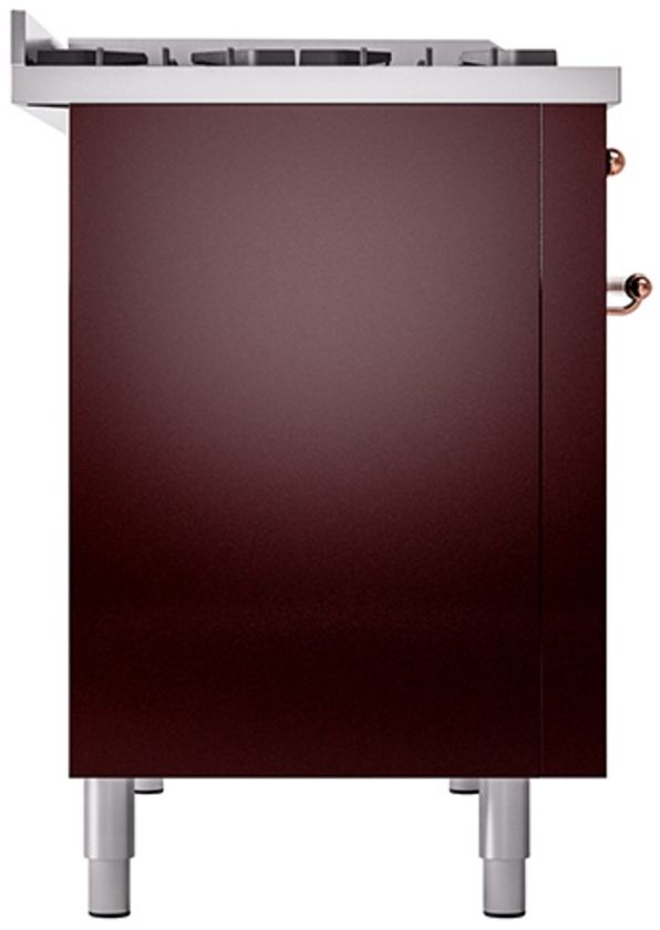 Ilve® Nostalgie II Series 48" Burgundy Pro Style Dual Fuel Range-3