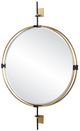 Uttermost® Guardrail Antique Brass/Black Round Mirror-3