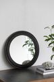 A & B Home Black Sable Round Mirror-1