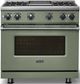 Viking® 7 Series 36" Eucalyptus Pro Style Liquid Propane Gas Range with Griddle-4
