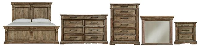 Signature Design by Ashley® Markenburg 5-Piece Brown Queen Panel Bed Set-0