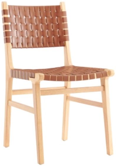New Pacific Direct Marco 2-Piece Ochre Brown/Natural Dining Side Chair Set