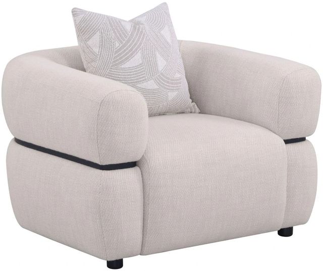 Coaster® Jeanette Beige Upholstered Round Arm Accent Chair-0