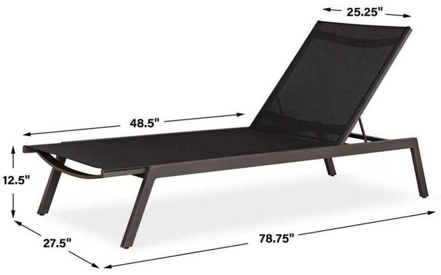 Uttermost® Bea Java Black Aluminum Outdoor Pool Chaise-2