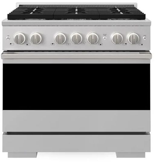 ZLINE Marino 36" Satin Stainless Steel Pro Style Dual Fuel Range with 6 Brass Burners