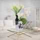 Sagebrook Home Glass Top Coffee Table with Gold Base-1