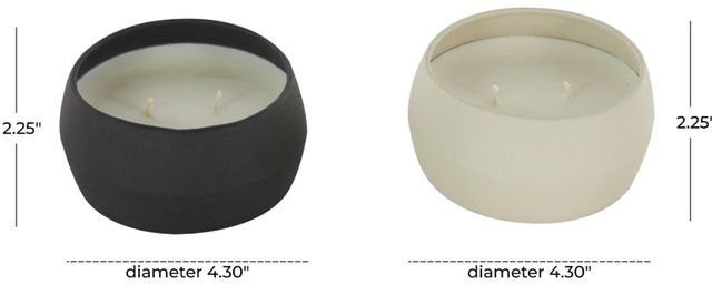 Deco Marche 2-Piece Multi-Colored Apple Cinnamon and Creamy Vanilla Swirl Scented Round 2-Wick Candle with White Wax Set-2