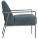 International Furniture Direct Aragon Blue/Blacksmithing Silver Accent Chair-2