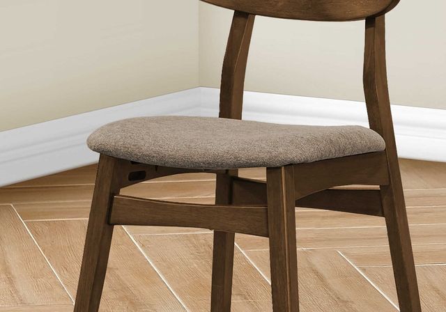 Monarch Specialties Inc. 2-Piece Dark Walnut/Beige 32" Upholstered Dining  Side Chairs Set-1