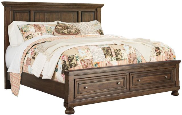 Signature Design by Ashley® Flynnter 4-Piece Medium Brown Queen Panel Bed Set-1
