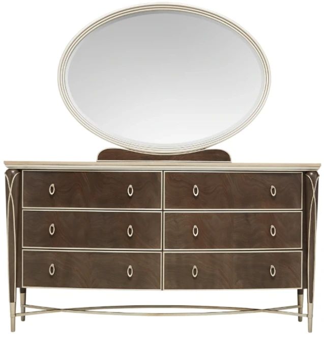 Michael Amini® Villa Cherie Hazelnut Dresser and Mirror-2