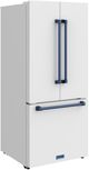 Thor Kitchen Gordon Ramsay Series 30" White French Door Counter Depth Refrigerator with Blue Hardware-4